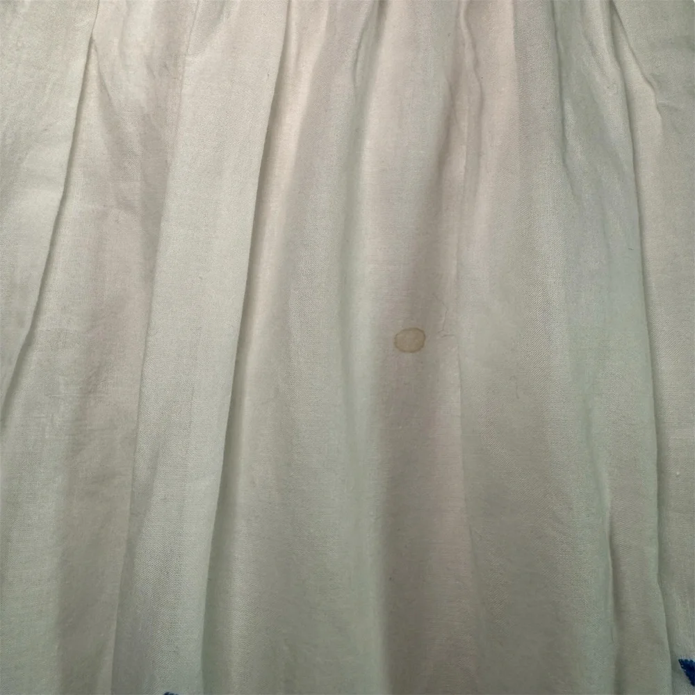 Lauren Ralph Lauren White Blue Embroidered Cotton Midi Skirt Size 10 Cottagecore - Picture 10 of 10